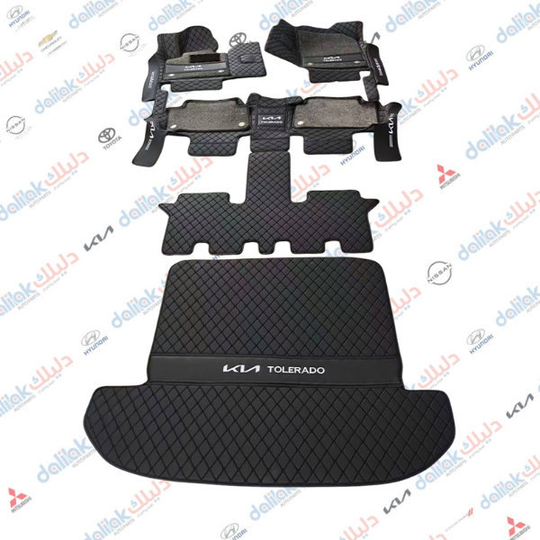 ارضيات 6 قطع مع كاربد مع الدوسة كيا تولورايد اسود