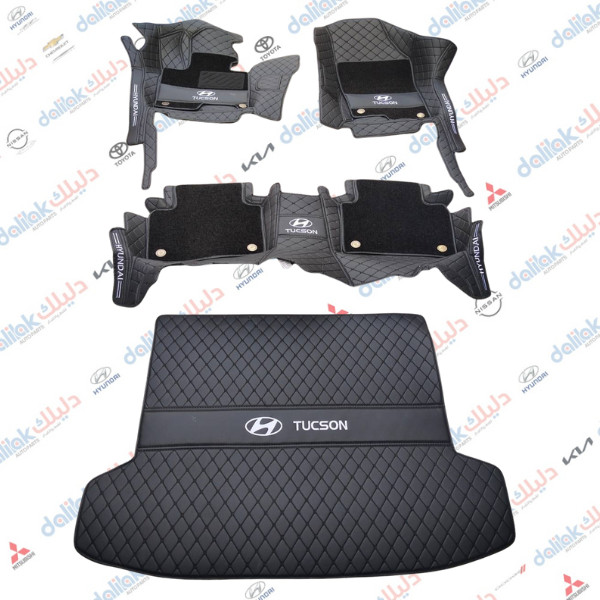 ارضيات 5 قطع مع كاربد مع الدوسة توسان 2025-2021 اسود