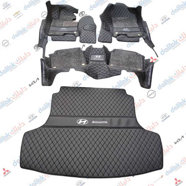 ارضيات 5 قطع مع كاربد مع الدوسة سوناتا 2024-2015 اسود-بيجي